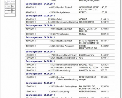 Prosaldo Money Kontoauszug