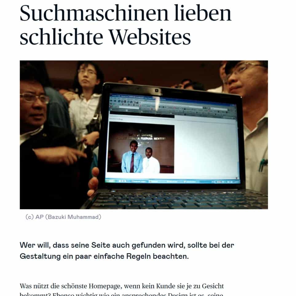 Suchmaschinenlieben schlichte Websites